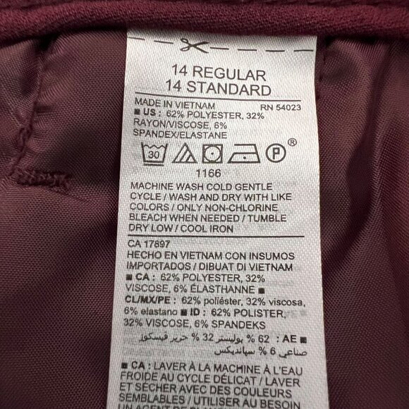 Old Navy Womens Harper Cropped Straight Leg Dress Pants Wine Sz 14 New - Picture 9 of 10